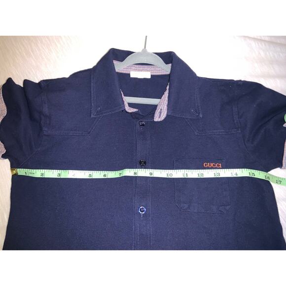 Gucci Kids Logo Blue Short Sleeve Shirt Boys Size 12 - Picture 7 of 8